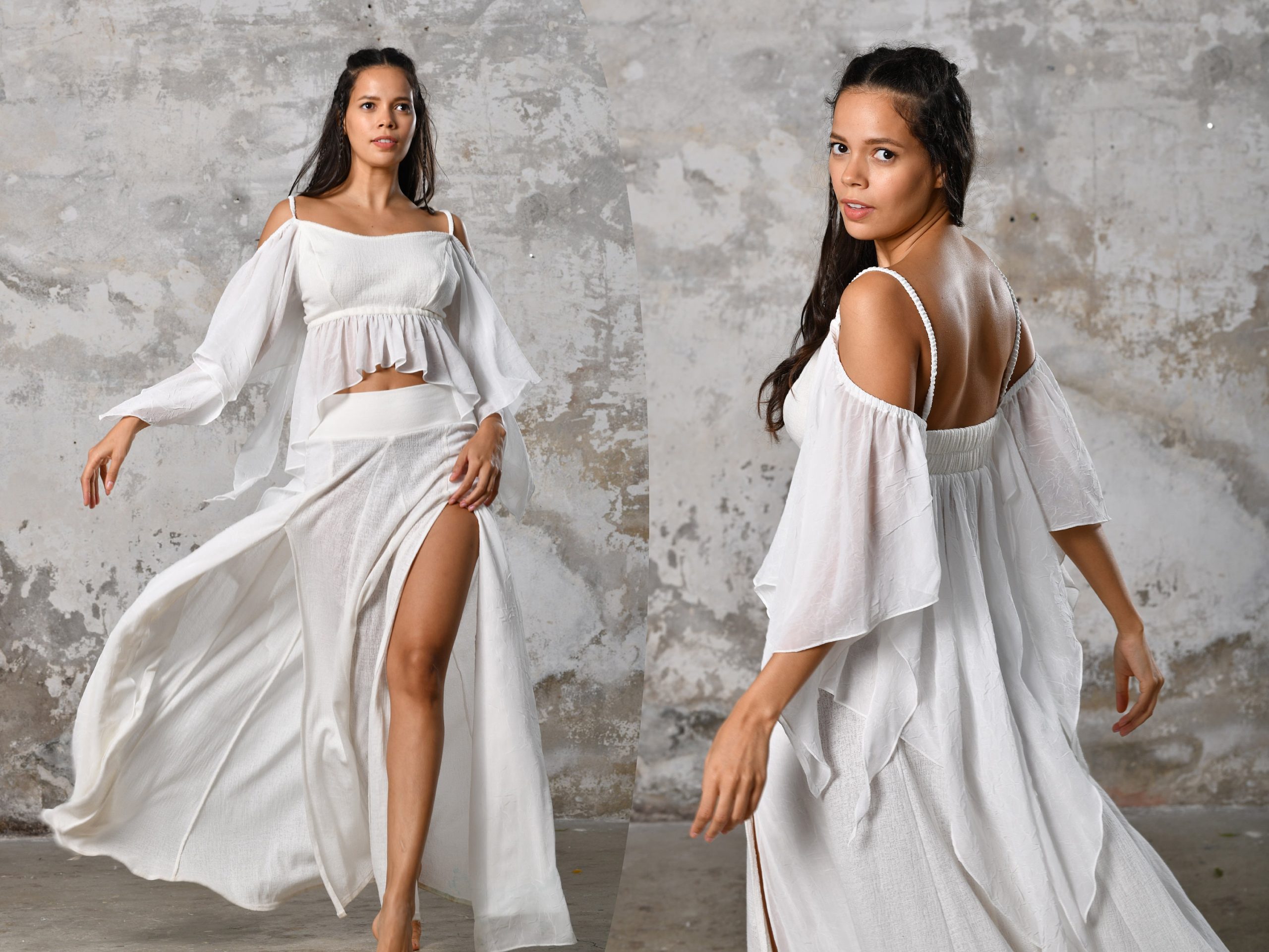 Off Shoulder White Boho Top Elegant Chic Women Off Shoulder White Boho Top Elegant Chic Women
