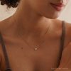 Minimalist Pave Heart Necklace Sterling Silver Pendant Tiny