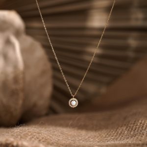 Minimalist Opal Necklace 925 Sterling Silver Women White